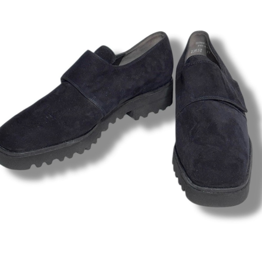 PAUL GREEN Black Nylon Monk Strap Loafers like new! UK Sz 4= US Sz 6.5